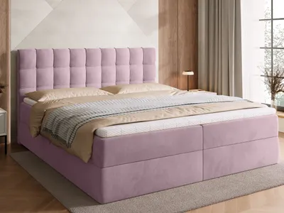 Produktbild von BroMARKT Boxspringbett DETROIT mit 2 Bettkasten, Bonell-Matratze, Polsterbett, Bett (Altrosa, Kronos 27, 180 x 200 cm)