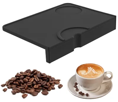 Silikon-Tamper-Matte für Espressostamper, Barista-Zubehör, schwarz