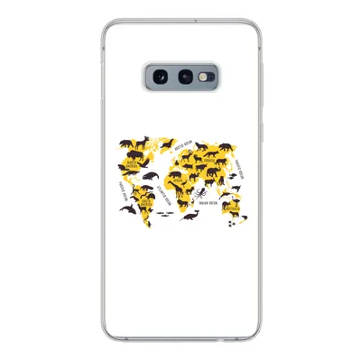 Produktbild von MuchoWow® Handyhülle Schutzhülle Hülle für Samsung Galaxy S10e Weltkarte - Tiere - Gelb Silikon Softcase Handy Hülle - Handy