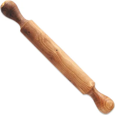 Produktbild von Teigroller aus Olivenholz – ergonomisches Nudelholz mit Griffen