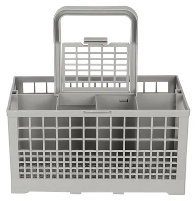 Imagen del producto de Cesta universal para cubiertos: estable, duradera, con 8 compartimentos, asa desmontable, apta para el 99% de los lavavajillas. Cesta para cubiertos