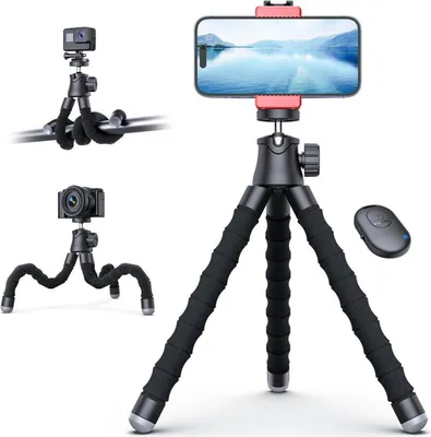 Image de Trépied de téléphone portable pour smartphone iPhone appareil photo pivotant à 360° mini trépied flexible Octopus