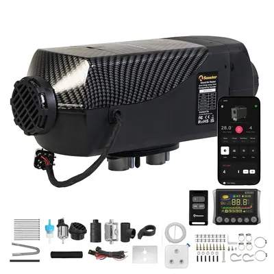 Zdjęcie produktu dla Ogrzewanie powietrzne diesla 2KW, uniwersalne, 12V/24V, z Wi-Fi i Bluetooth, zdalne sterowanie LCD, tryb wysokościowy, idealne do kamperów, przyczep kempingowych, namiotów i ciężarówek