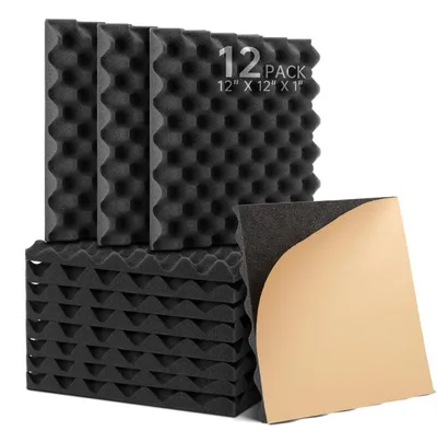 Image de Panneaux de mousse absorbant le son, adhésifs, lot de 12