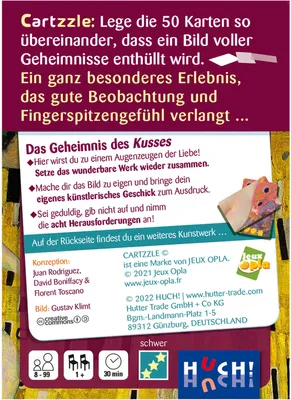Produktbild von HUCH!, Cartzzle - Der Kuss, Außergewöhnliches Puzzle Kartenspiel, Kreatives Puzzlespiel für Kunstliebhaber, Ab 1 Spieler ab 8 Jahren