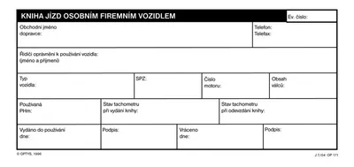 Produktbild von Kniha jízd Optys - 1/3 A4 / osobního firmního vozidla 32 listů / 1171