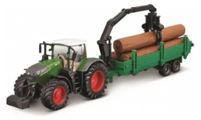 Produktbild von Bburago 18-31677 - Traktor - Fendt 1050 Vario mit Holztransporter (10cm)