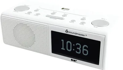 Zdjęcie produktu dla Soundmaster UR8350WE, Zegar, Cyfrowy, DAB+, FM, LCD, Monochromatyczne, Biały