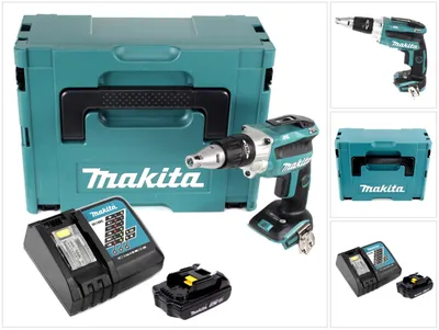 Produktbild von Makita DFS 250 RY1J Akku Trockenbauschrauber 18 V Brushless + 1x Akku 1,5 Ah + Ladegerät + Makpac
