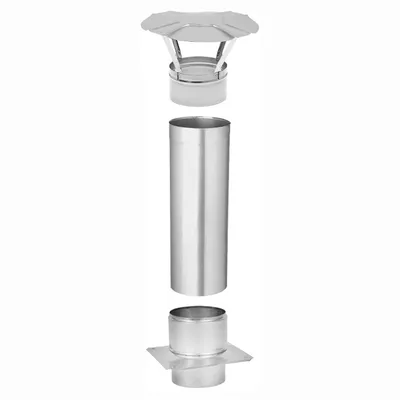 Produktbild von Schornsteinkopfverlängerung Ø 110 mm Edelstahl 500 mm – Kaminerhöhung, einwandig