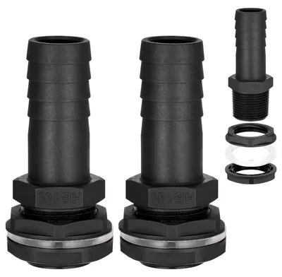Productafbeelding van 2 Stuks Tankdoorvoer 1 Inch, 25 mm Regenton Aansluiting met Slangtule