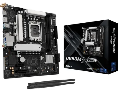 Produktbild von Asrock B860M-X WiFi, Intel, LGA 1851 (Socket V1), Intel Core Ultra (Series 2), DDR5-SDRAM, 128 GB, DIMM