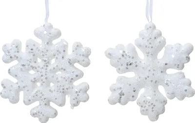 Produktbild von Weihnachtsschmuck Schneeflocke 11cm Kunststoff 1 Stück sortiert Weiß