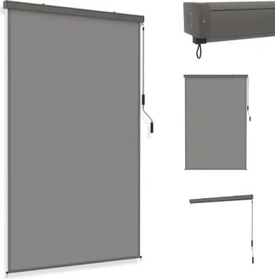 Image de UISEBRT 160×250cm Gris Store vertical Store extérieur pour terrasse et balcon, store vertical avec manivelle, résistant aux UV, protection solaire pour fenêtres