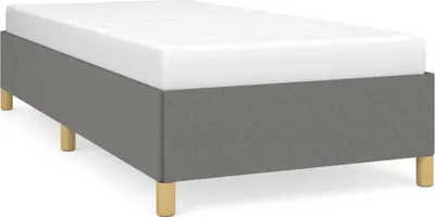 Image de Cadre de lit sans matelas gris foncé 90x190 cm tissu