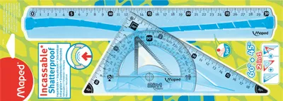 Image de Maped Set Géométrie Flex incassable 3 pièces 4 fonctions couleur aléatoire (1 set)