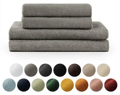 Obrázek produktu pro sada čtyř ručníků Unyqoos® z 100% bavlny – 2 ručníky o rozměrech 70 x 140 cm a 2 ručníky o rozměrech 50 x 100 cm, vysoce savé, měkké, s poutkem na zavěšení, Oeko-Tex Standard 100