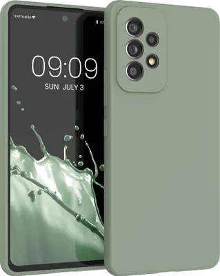 Produktbild von kwmobile Handyhülle für Samsung Galaxy A53 5G Hülle - Case Silikon - Kabelloses Laden - Schutzhülle Cover in Graugrün