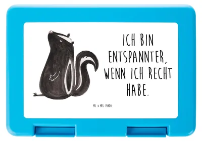 Produktbild von Mr. & Mrs. Panda Bentobox Stinktier Sitzen - Weiß - Geschenk, Skunk, Bento Box, Lunchbox, Recht, Vorratsdose, Frischhaltedose, Wildtier, Raubtier, Spruch, Snackbox