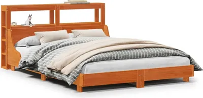 Produktbild von Massivholzbett ohne Matratze Wachsbraun 120x200 cm Kiefernholz