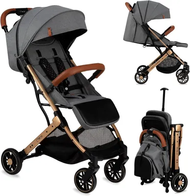 Image de Poussette - Légère - 7,5 kg - Gris et or