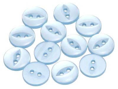 Produktbild von Set mit 12 runden Knöpfen, 12,5 mm Durchmesser, in Hellblau