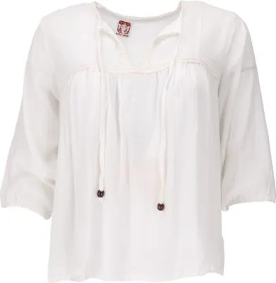 Produktbild von Luftige Boho Bluse, Maxibluse mit Spitze - Weiß, Damen, Viskose, Blusen & Tunikas