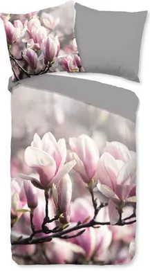 Produktbild von good morning Renforcé Bettwäsche - Magnolien Blüten 155 x 220 cm Magnolien, Ast, Blüten