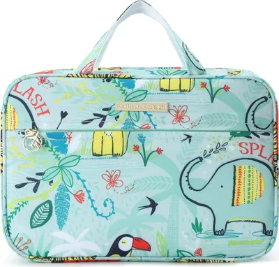 Produktbild von Große wasserdichte Kosmetiktasche zum Aufhängen für Damen mit Tierdruck - Organizer-Kosmetiktasche