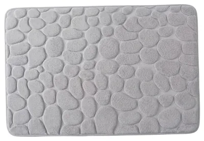 Productafbeelding van Absorberende Badmat - Antislip Kiezelpatroon Grijs 40 x 60 cm