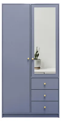 Produktbild von Masseno Drehtürenschrank GALIO 100/200/57,5 cm 2-türig mit Spiegel Blau