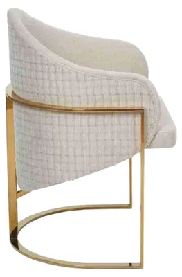 Immagine prodotto di Elegante sedia da pranzo imbottita sedia da cucina in metallo bianco moderno nuovo