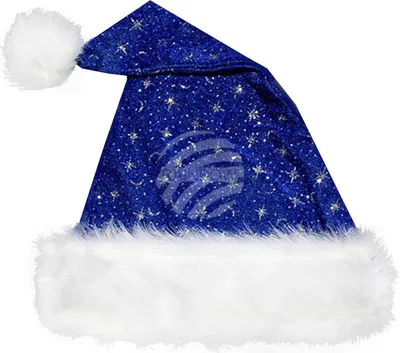 Produktbild von Weihnachtsmannmütze blau mit Pelzrand und Glitzer
