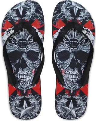 Zdjęcie produktu dla Philipp Plein - Klapki - BRD-90099-BLACK-MULTI - Uni  - EU 38-39
