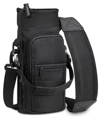 Imagen del producto de Bolsa portabotellas con correa de hombro ajustable, 2 compartimentos, 1 unidad, ideal para senderismo