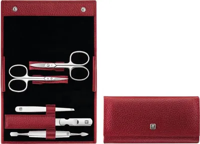 Zdjęcie produktu dla ZWILLING Druckknopfetui, 5-tlg | Leder | Rot