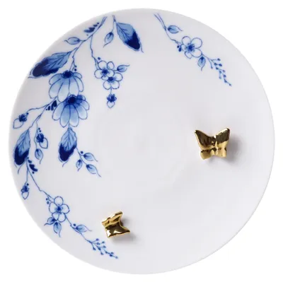 Image de Heinen Delfts Blauw – Assiette murale, motif papillon en or, 20 cm