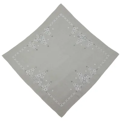 Produktbild von Tischdecke 85 x 85 cm Tannenbaum Natur Weihnachten Stickerei
