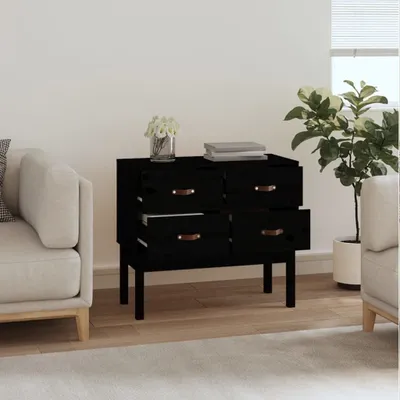 Image de vidaXL Armoire console noir 90x40x78 cm pin massif