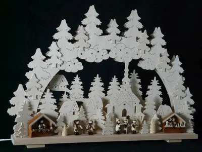 Obrázok produktu pre Sviečkový oblúk s vianočným trhom a osvetlením ŠxVxH 70x42x7cm NOVINKA