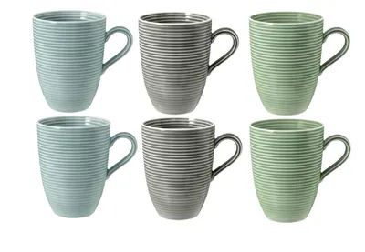 Produktbild von Seltmann Weiden Beat Becher mit Henkel 3 Farben 6er Set