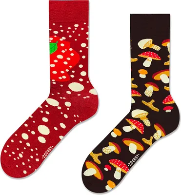 Produktbild von Herrensocken "Pilze", Größe 41-46, bunte Socken mit lustigem Muster