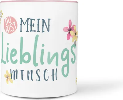 Produktbild von Kaffee-Tasse Du bist mein Lieblingsmensch Geschenk Liebe Freundschaft Familie MoonWorks® rosa unisize