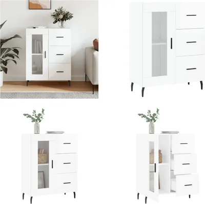 Produktbild von vidaXL Sideboard Hochglanz Weiß 69,5x34x90 cm Holzwerkstoff - Sideboard - Sideboards - Schrank - Schränkchen