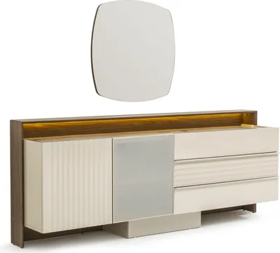 Immagine prodotto di Credenza di design con specchio: tanto spazio per riporre gli oggetti nel vostro soggiorno