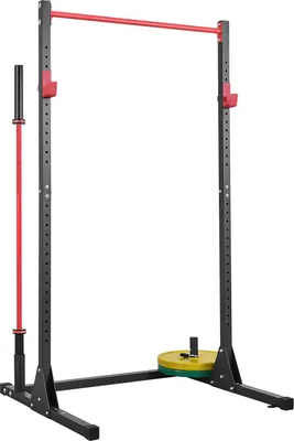 Obrázek produktu pro SucceBuy Stabilní posilovací klec s nosností 362,87 kg, univerzální klec na dřepy pro domácí posilovnu, tréninkové zařízení s 28násobně nastavitelnými J-háky pro cvičení s činkami, kliky a posilování s činkami