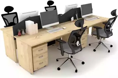 Image de Grand bureau en bois Bureau informatique Meubles de bureau modernes