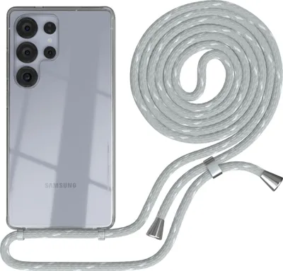 Produktbild von EAZY CASE Handykette mit Hülle für Samsung Galaxy S25 Ultra Backcover Handykette, zum Umhängen in Hellgrau