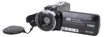 Obrázok produktu pre 4K videokamera, 80 MP HD, 3 palce, otočný displej s uhlom 270 stupňov, 18-násobný zoom, digitálny záznamník s LED bleskom na cestovanie