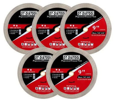 Produktbild von Diamant-Trennscheibe 230mm x 22.23mm 5er Set für Porzellan, Fliesen, Keramik, Marmor